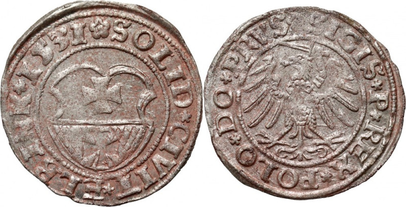 Zygmunt I Stary, szeląg 1531, Elbląg Lekka korozja. Reference: Kopicki 7074
Gra...