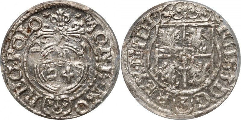 Zygmunt III Waza, półtorak 1621, Bydgoszcz Najwyższa nota PCGS wśród egzemplarzy...