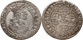 Jan II Kazimierz, szóstak 1663 AT, Kraków