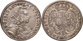 August II Mocny, 2/3 talara (gulden) 1702 ILH, Drezno