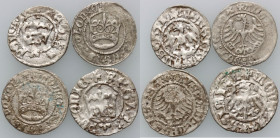 Kazimierz IV Jagiellończyk, Jan Olbracht, zestaw półgroszy, (4 sztuki)
