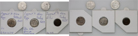 Zygmunt III Waza, zestaw monet 1609-1624, (5 sztuk)
