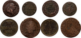 Polska, zestaw monet z XVIII-XIX wieku, (4 sztuki)