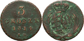 Księstwo Warszawskie, Fryderyk August I, 3 grosze 1814 IB, Warszawa