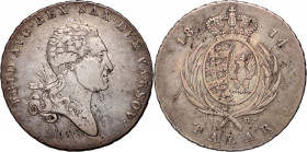 Księstwo Warszawskie, Fryderyk August I, talar 1814 IB, Warszawa R3