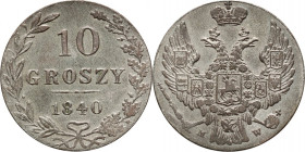 Zabór rosyjski, Mikołaj I, 10 groszy 1840 MW, Warszawa