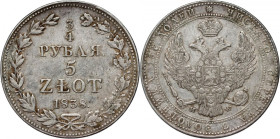 Zabór rosyjski, Mikołaj I, 3/4 rubla = 5 złotych 1838 MW, Warszawa