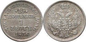 Zabór rosyjski, Mikołaj I, 15 kopiejek = 1 złoty 1836 MW, Warszawa