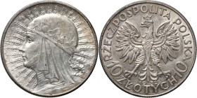 II RP, 10 złotych 1932, Londyn, Głowa Kobiety