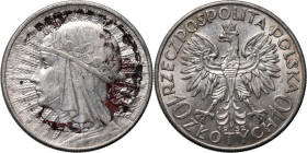 II RP, 10 złotych 1932, Londyn, Głowa Kobiety