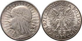 II RP, 10 złotych 1932, Londyn, Głowa Kobiety