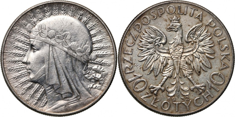 II RP, 10 złotych 1932, Warszawa, Głowa Kobiety Reference: Parchimowicz 120a
Gr...