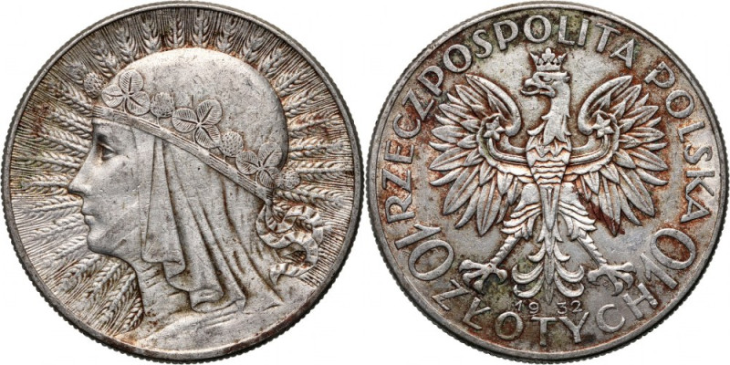 II RP, 10 złotych 1932, Warszawa, Głowa Kobiety Reference: Parchimowicz 120a
Gr...