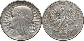 II RP, 10 złotych 1933, Warszawa, Głowa Kobiety