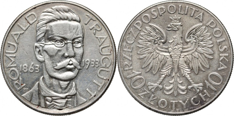 II RP, 10 złotych 1933, Warszawa, Romuald Traugutt Przepolerowana. Reference: Pa...