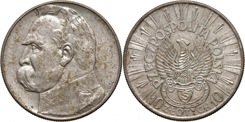 II RP, 10 złotych 1934 S, Warszawa, Józef Piłsudski, Orzeł Strzelecki Ładnie zac...