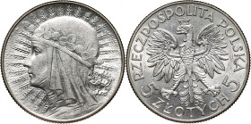 II RP, 5 złotych 1933, Warszawa, Głowa Kobiety