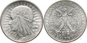 II RP, 5 złotych 1934, Warszawa, Głowa Kobiety