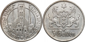 Wolne Miasto Gdańsk, 5 guldenów 1923, Utrecht, Kościół Marii Panny
