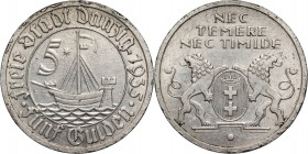 Wolne Miasto Gdańsk, 5 guldenów 1935, Berlin, Koga