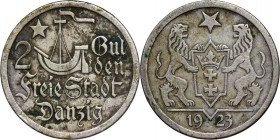 Wolne Miasto Gdańsk, 2 guldeny 1923, Utrecht, Koga