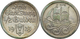 Wolne Miasto Gdańsk, 1/2 guldena 1923, Utrecht, Koga