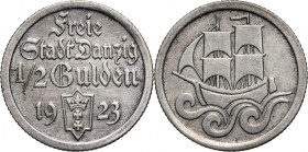 Wolne Miasto Gdańsk, 1/2 guldena 1923, Utrecht, Koga