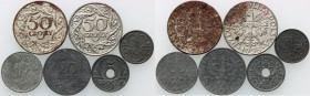 Generalne Gubernatorstwo, zestaw monet z lat 1923-1939, (6 sztuk)