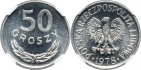 PRL, 50 groszy 1978, ze znakiem mennicy, Prooflike