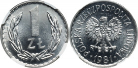 PRL, 1 złoty 1981, Warszawa, Prooflike MAX