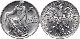 PRL, 5 złotych 1959, Rybak