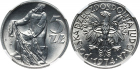 PRL, 5 złotych 1974, Rybak