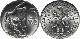 PRL, 5 złotych 1974, Rybak