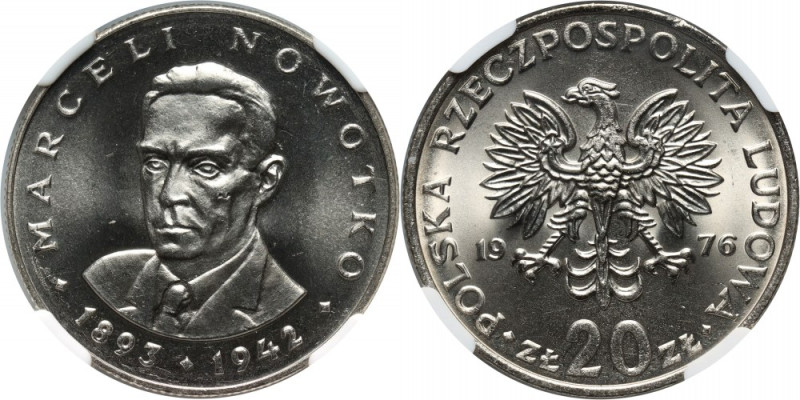 PRL, 20 złotych 1976, Marceli Nowotko, bez znaku mennicy Reference: Parchimowicz...