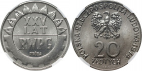 PRL, 20 złotych 1974, XXV Lat RWPG, PRÓBA, nikiel