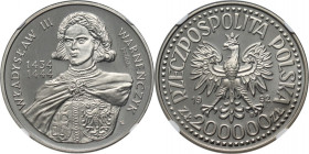 III RP, 200000 złotych 1992, Władysław III Warneńczyk (półpostać), PRÓBA, nikiel