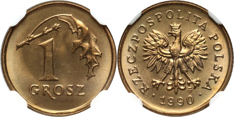 III RP, 1 grosz 1990, Warszawa Reference: Parchimowicz 701a
Grade: NGC MS66