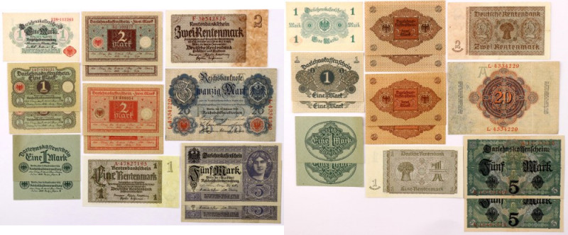 Germany, set of banknotes 1914-1937, (14 pieces) 
Grade: od 1- do 3