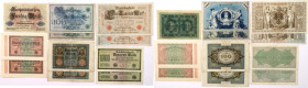 Germany, set of banknotes 1908-1923, (11 pieces)