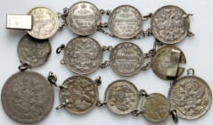 Bracelet made of Russian coins, (13 pieces)