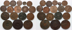 World, interesting set of copper coins, (17 pieces)