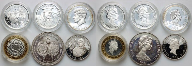 World, Elizabeth II, set of silver coins from 1981-2003, (6 pieces) Silver, weig...