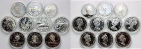 World, Elizabeth II, set of silver coins from 1993-2001, (10 pieces)