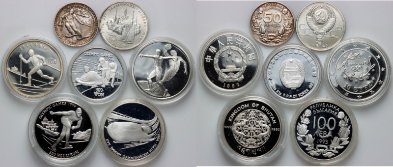 World, set of silver coins from 1992-1994, Olympic Games, (7 pieces) Silver, wei...