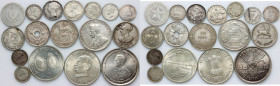 World, silver coin set, (17 pieces)