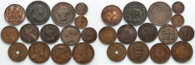 British Colonies, set of coins from 1802-1952, (14 pieces)