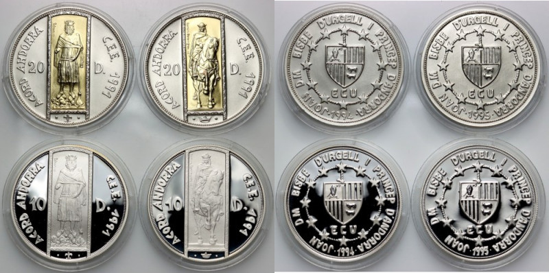 Andorra, set of coins from 1994-1995, (4 pieces) Silver, weight (total) 117,27 g...