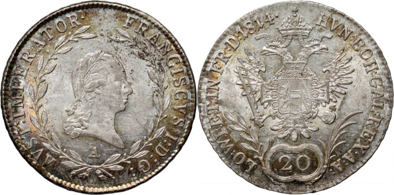 Austria, Francis I, 20 Kreuzers 1814 A, Vienna Attractive coin. Bardzo atrakcyjn...