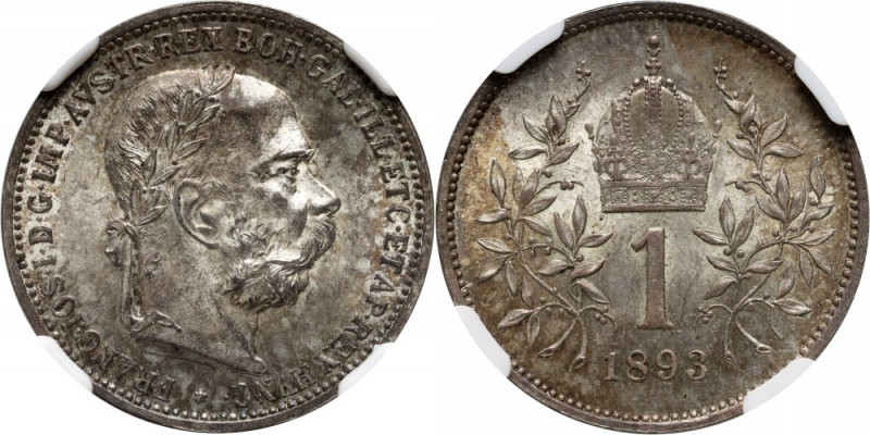 Austria, Franz Joseph I, Corona 1893, Vienna Reference: Herinek 786
Grade: NGC ...