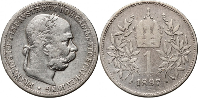 Austria, Franciszek Józef I, Corona 1897 Scarce date. Rzadszy rocznik. Reference...